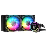 Cooler Acegeek TEMP C240, preto, vista em perspectiva.