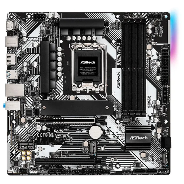 Placa-mãe ASRock B760M Pro-A, vista frontal