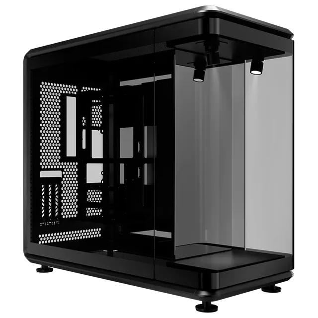 Gabinete Cooler Master MasterFrame 360 Stage Mirror, vista frontal e lateral