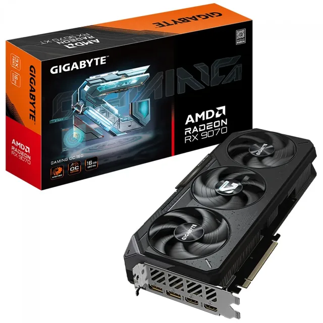 Placa de vídeo Gigabyte Radeon RX 9070 GAMING OC 16G, vista principal