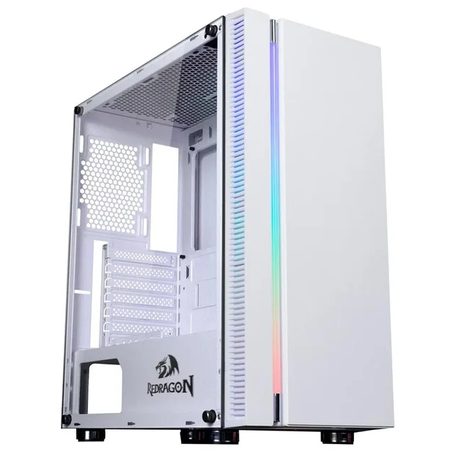Gabinete Redragon BlackBird, vista frontal e lateral