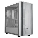 Gabinete Cooler Master MB600 Lite na cor branco, vista frontal e lateral