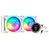 Cooler Acegeek TEMP C240, branco, vista em perspectiva.
