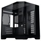 Gabinete Aigo Darkflash FT350 na cor preto, vista frontal e lateral