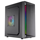 Gabinete Acegeek M003, preto, vista frontal e lateral