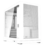 Gabinete Aigo Darkflash DS210 na cor branco, vista frontal e lateral