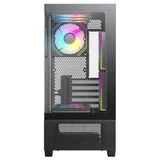 Gabinete Acegeek Echo Mini, preto, vista frontal e lateral