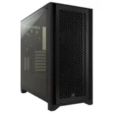 Gabinete CORSAIR 4000D AIRFLOW preto, frente e lateral