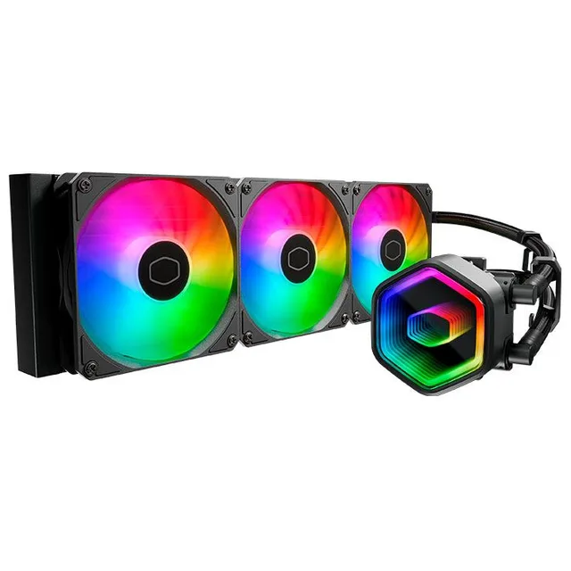 Cooler Cooler Master MASTERLIQUID 360 CORE II, vista em perspectiva.
