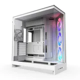 Gabinete NZXT H9 Flow, branco, vista frontal e lateral